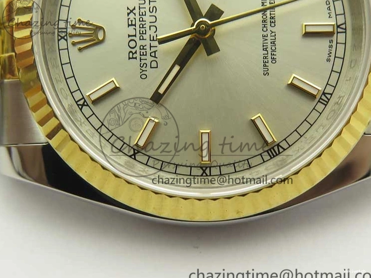 YG Stick Silver Bracelet on SS 126233 Markers ARF Jubilee Dial SS DateJust Best Edition 36 YG 1:1 SH3135 0505